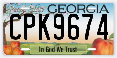 GA license plate CPK9674