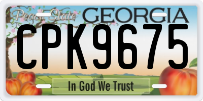 GA license plate CPK9675
