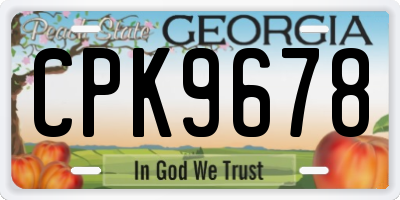 GA license plate CPK9678