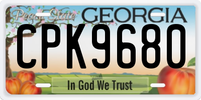 GA license plate CPK9680
