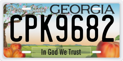 GA license plate CPK9682