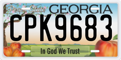 GA license plate CPK9683