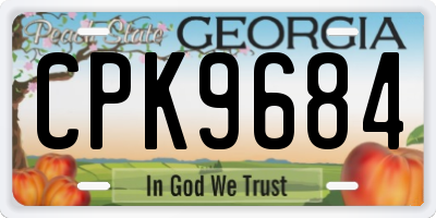 GA license plate CPK9684