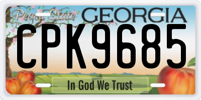 GA license plate CPK9685