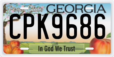 GA license plate CPK9686