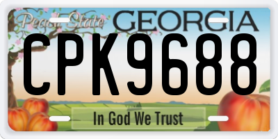 GA license plate CPK9688