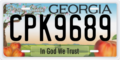 GA license plate CPK9689