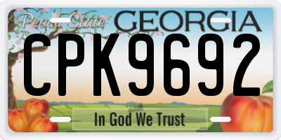 GA license plate CPK9692