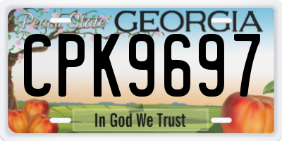 GA license plate CPK9697