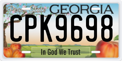 GA license plate CPK9698
