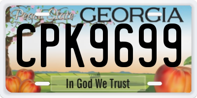 GA license plate CPK9699