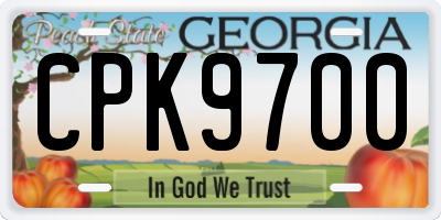 GA license plate CPK9700