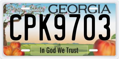 GA license plate CPK9703