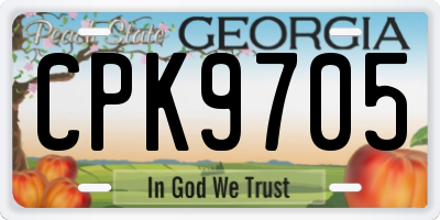 GA license plate CPK9705