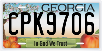GA license plate CPK9706