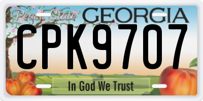 GA license plate CPK9707