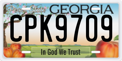 GA license plate CPK9709