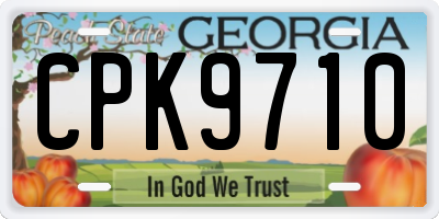 GA license plate CPK9710