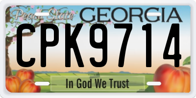 GA license plate CPK9714