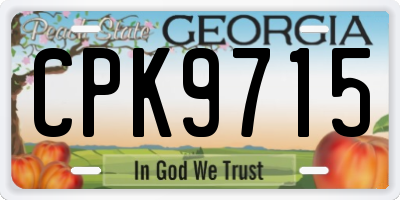 GA license plate CPK9715