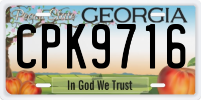 GA license plate CPK9716