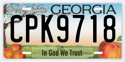 GA license plate CPK9718