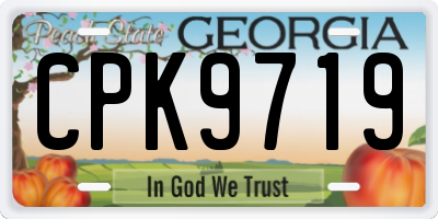 GA license plate CPK9719
