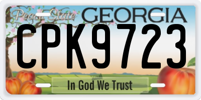 GA license plate CPK9723