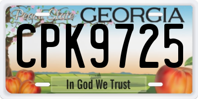 GA license plate CPK9725