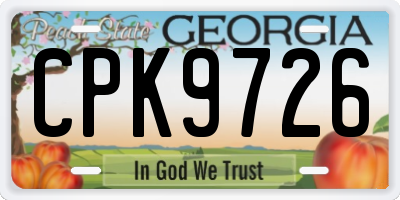 GA license plate CPK9726