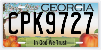 GA license plate CPK9727