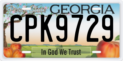 GA license plate CPK9729