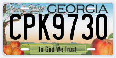 GA license plate CPK9730