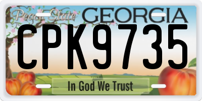 GA license plate CPK9735