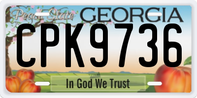 GA license plate CPK9736