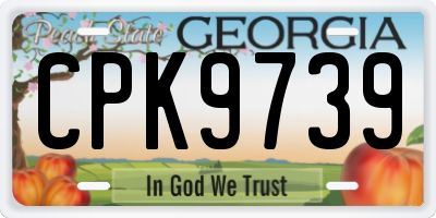 GA license plate CPK9739
