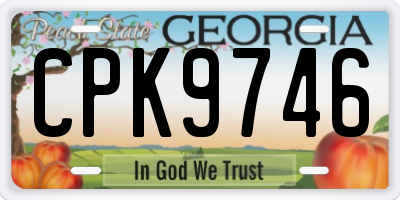 GA license plate CPK9746