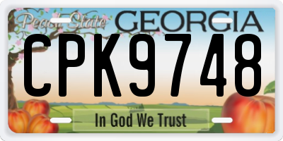 GA license plate CPK9748