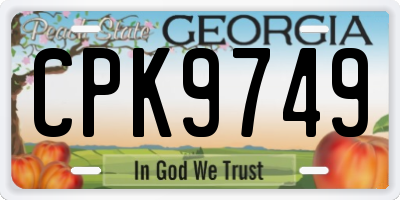 GA license plate CPK9749