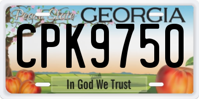 GA license plate CPK9750