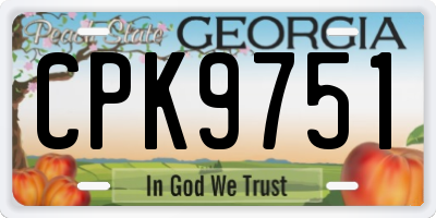 GA license plate CPK9751