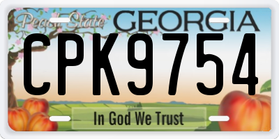 GA license plate CPK9754