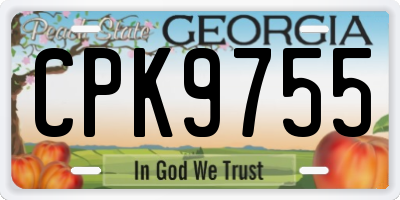 GA license plate CPK9755