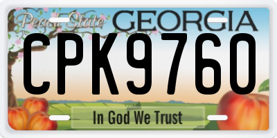 GA license plate CPK9760