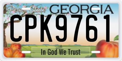 GA license plate CPK9761
