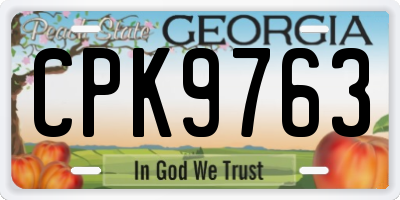 GA license plate CPK9763