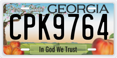 GA license plate CPK9764
