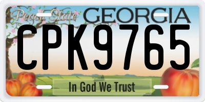 GA license plate CPK9765