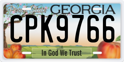 GA license plate CPK9766