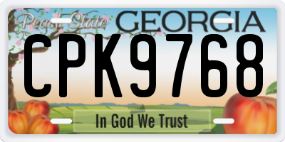GA license plate CPK9768